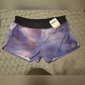 Reebok Women's Purple Gradient Striped Athletic Shorts